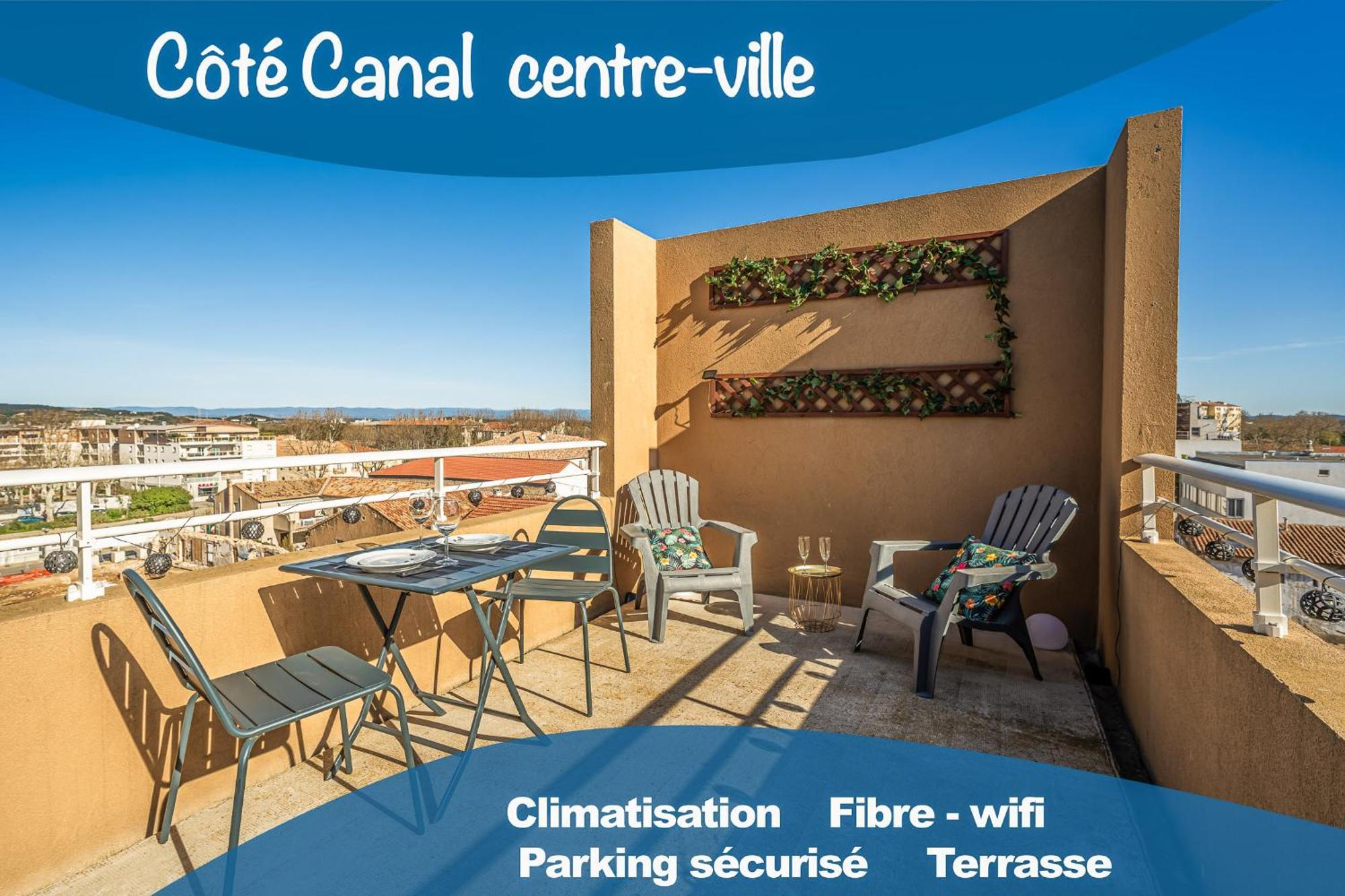 Appartement "Cote Canal", Terrasse , Climatisation , Parking Prive Нарбон Екстериор снимка